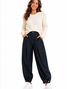 Love Tree 🆕 Boutique Item Balloon Jeans Denim Joggers Sz Lg 30”-32” Waist NIP